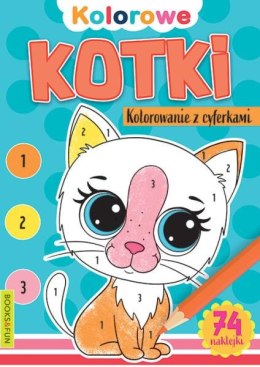 Książeczka Kolorowe kotki. Kolorowanie z cyferkami Books and fun