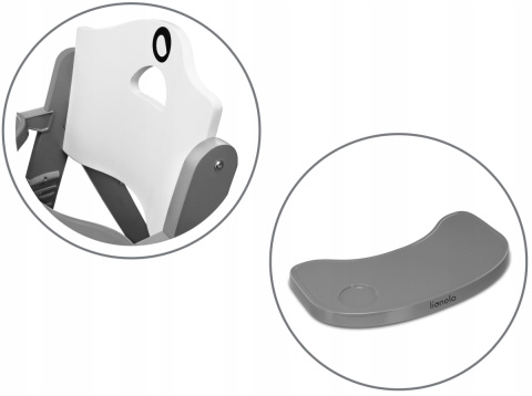 FLORIS Lionelo Drewniane krzesełko do karmienia - Grey Stone