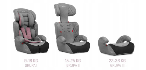 MoMi AXO Fotelik samochodowy 9-36 kg - Różowy