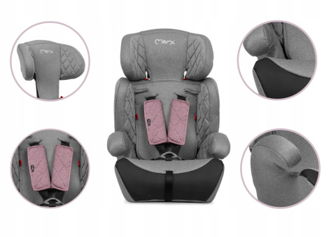 MoMi AXO Fotelik samochodowy 9-36 kg - Różowy