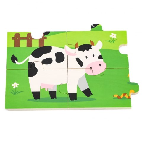 VIGA Drewniane Puzzle Farma 16 elementów Farma