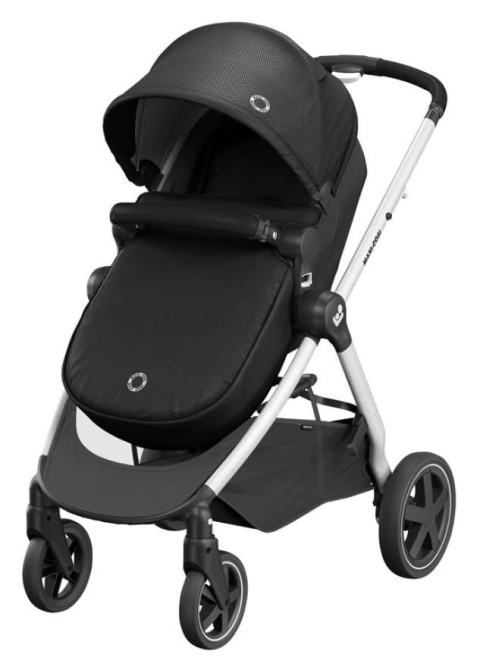 ZELIA 2 Maxi-Cosi 2w1 + CabrioFix za 1zł, wózek głęboko-spacerowy, można przekształcić gondolę w siedzisko spac. Essential Black
