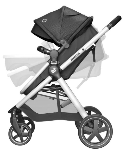 ZELIA 2 Maxi-Cosi 2w1 + CabrioFix za 1zł, wózek głęboko-spacerowy, można przekształcić gondolę w siedzisko spac. Essential Black