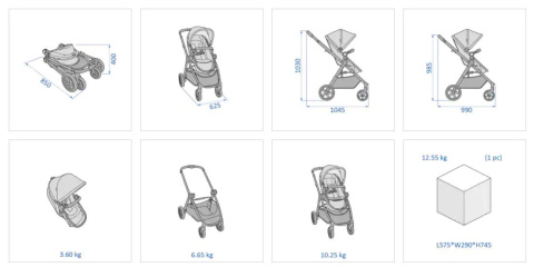 ZELIA 2 Maxi-Cosi 2w1 wózek głęboko-spacerowy, można przekształcić gondolę w siedzisko spacerowe 0-22 kg - Essential Black