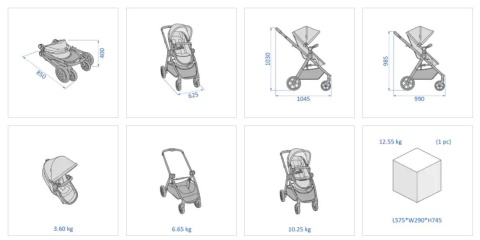 ZELIA 2 Maxi-Cosi 2w1 wózek głęboko-spacerowy, można przekształcić gondolę w siedzisko spacerowe - Essential Graphite