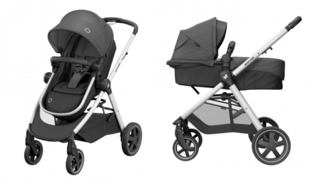 ZELIA Maxi-Cosi 2w1 + CabrioFix za 1zł, wózek głęboko-spacerowy, można przekształcić gondolę w siedzisko spac. - ESSENTIAL BLACK