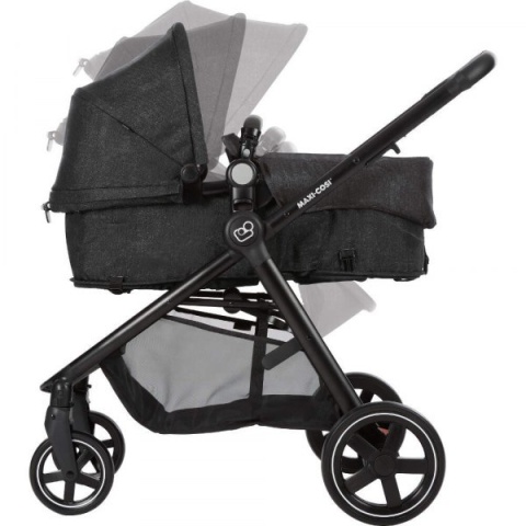 ZELIA Maxi-Cosi 2w1 + CabrioFix za 1zł, wózek głęboko-spacerowy, można przekształcić gondolę w siedzisko spac. - Nomad Black