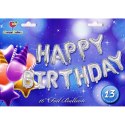 Balony foliowe zestaw liter Happy Birthday srebrny