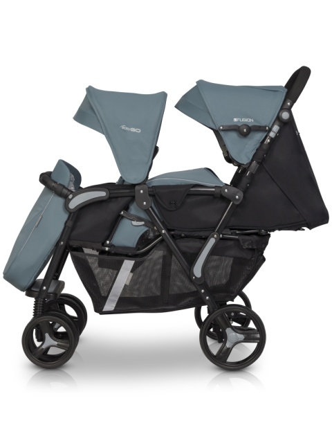 FUSION easyGO wózek spacerowy dla bliźniąt lub dla dzieci rok po roku typu „tandem” - Mineral