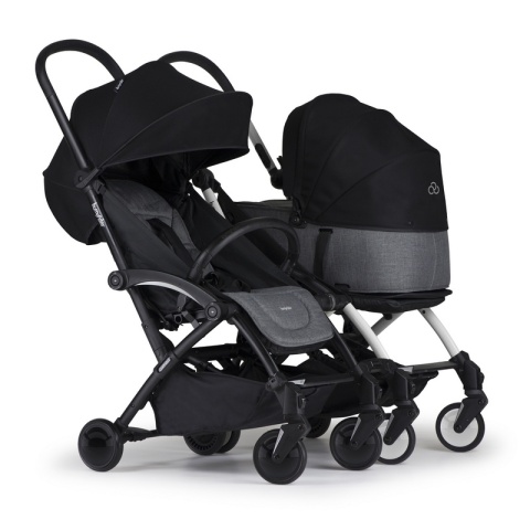 Wózek spacerowy Bumprider Connect 2 do 25 kg - stelaż czarny/siedzisko szare