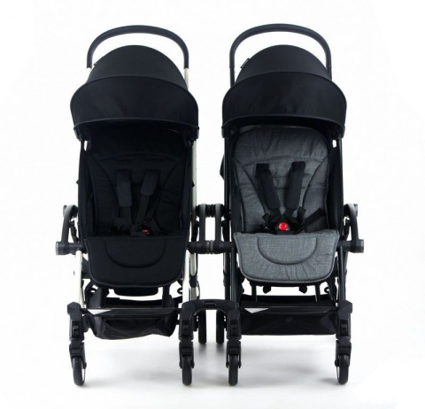 Wózek spacerowy Bumprider Connect 2 do 25 kg - stelaż biały/siedzisko szare