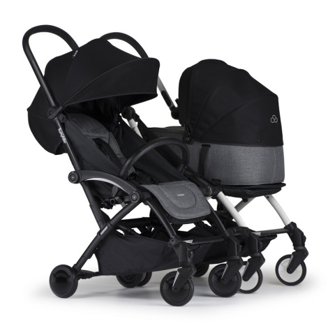 Wózek spacerowy Bumprider Connect 2 do 25 kg - stelaż biały/siedzisko szare