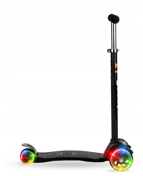 MAVEL Qkids Hulajnoga balansowa trójkołowa świecące koła LED - czarna