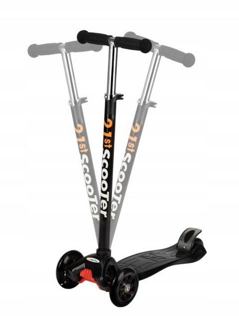 MAVEL Qkids Hulajnoga balansowa trójkołowa świecące koła LED - czarna