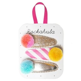 Rockahula Kids - 3 spinki do włosów Candy Stripe Pom Pom