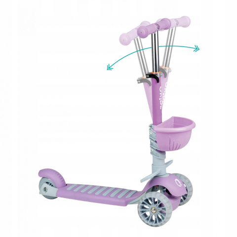ILI Qkids Hulajnoga balansowa trójkołowa z siedziskiem i pchaczem - fioletowa