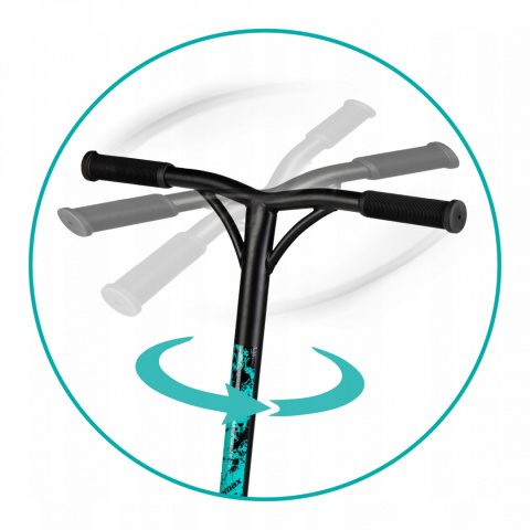 IVO Qkids Wzmocniona hulajnoga wyczynowa Freestyle do 100 kg - niebieska