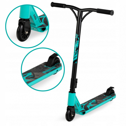 IVO Qkids Wzmocniona hulajnoga wyczynowa Freestyle do 100 kg - niebieska