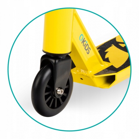 IVO Qkids Wzmocniona hulajnoga wyczynowa Freestyle do 100 kg - żółta