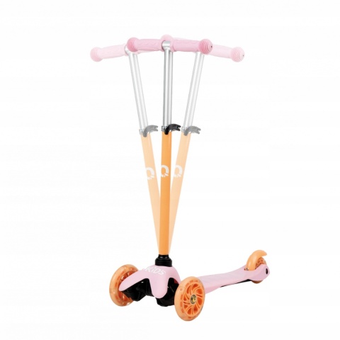 LUMIS Qkids Hulajnoga trójkołowa balansowa dla dzieci koła LED - pomarańczowa