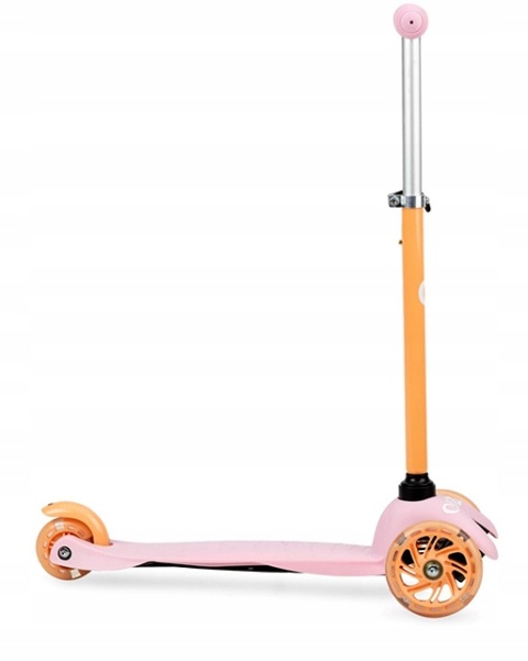 LUMIS Qkids Hulajnoga trójkołowa balansowa dla dzieci koła LED - pomarańczowa