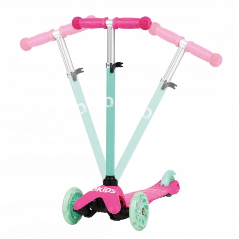 LUMIS Qkids Hulajnoga trójkołowa balansowa dla dzieci koła LED - turkusowa