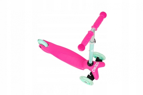 LUMIS Qkids Hulajnoga trójkołowa balansowa dla dzieci koła LED - turkusowa