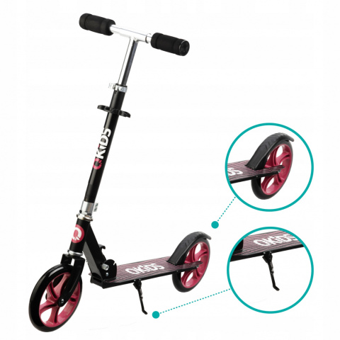 WEISS Qkids Duża hulajnoga dwukołowa do 100 kg - różowa 2