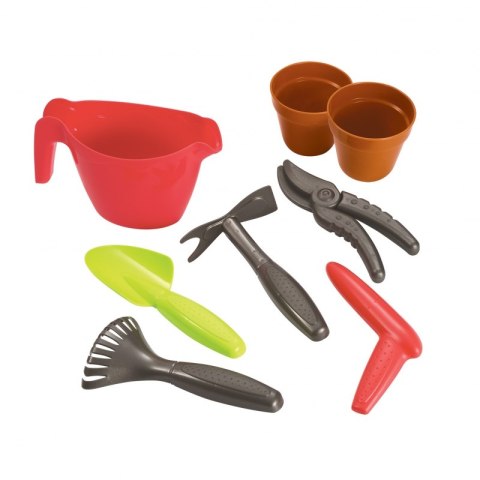ECOIFFIER Wózek Małego Ogrodnika z Narzędziami Nożyce Doniczka Łopatka 9 el.