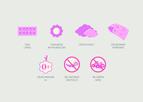 Materac lateksowy Celebrities Baby 140/70 Hevea - Tencel Silky Feeling