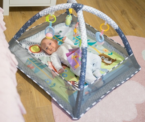 QKIDS FOR-REST Mata edukacyjna Kojec z zabawkami - szara