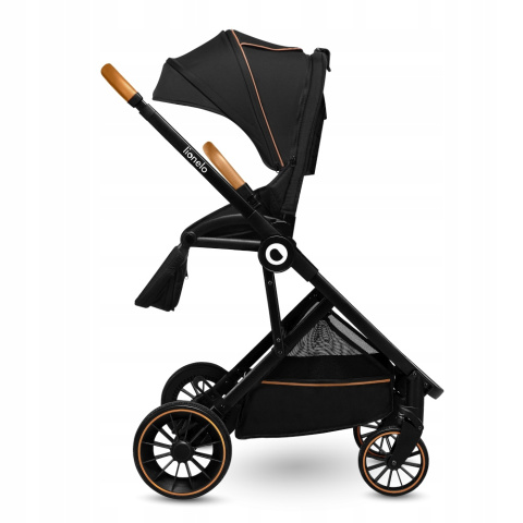 RIYA Lionelo Wózek wielofunkcyjny wersja spacerowa, duże koła - BLACK ONYX