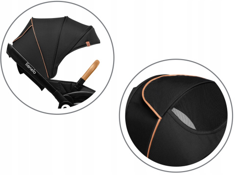 RIYA Lionelo Wózek wielofunkcyjny wersja spacerowa, duże koła - BLACK ONYX