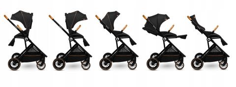RIYA Lionelo Wózek wielofunkcyjny wersja spacerowa, duże koła - BLACK ONYX