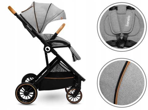 RIYA Lionelo Wózek wielofunkcyjny wersja spacerowa, duże koła - GREY STONE