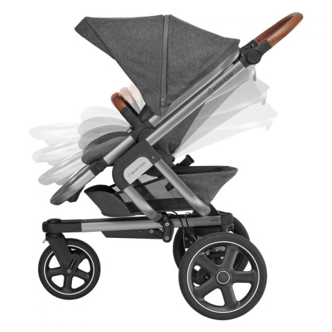 NOVA 3 wózek Maxi Cosi + CabrioFix za 1zł, składanie bez użycia rąk - wersja spacerowa Black Raven