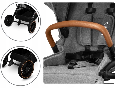 RIYA 2w1 Lionelo Wózek wielofunkcyjny z gondolą - Grey Stone