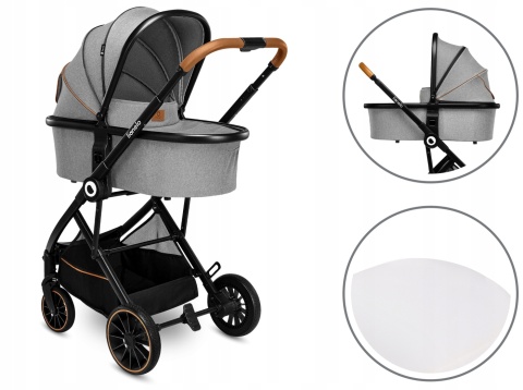 RIYA 2w1 Lionelo Wózek wielofunkcyjny z gondolą - Grey Stone