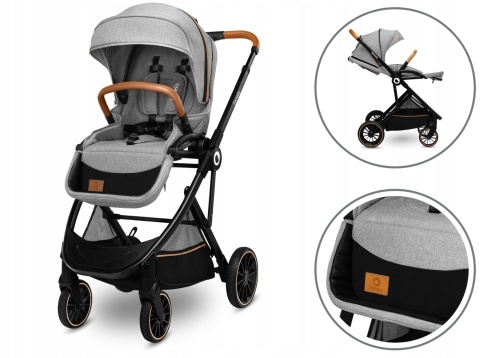 RIYA 2w1 Lionelo Wózek wielofunkcyjny z gondolą - Grey Stone