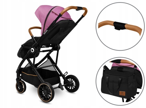 RIYA 2w1 Lionelo Wózek wielofunkcyjny z gondolą - Pink Violet