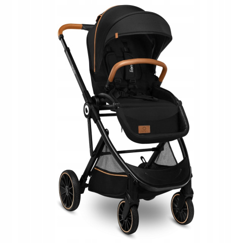 RIYA 3w1 Lionelo Wózek wielofunkcyjny z gondolą i fotelikiem 0-13 kg - Black Onyx