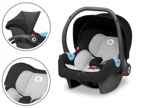 RIYA 3w1 Lionelo Wózek wielofunkcyjny z gondolą i fotelikiem 0-13 kg - Black Onyx