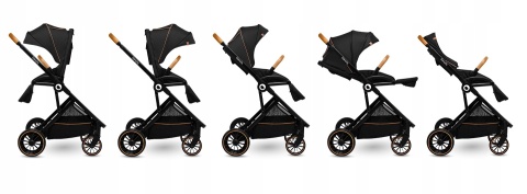 RIYA 3w1 Lionelo Wózek wielofunkcyjny z gondolą i fotelikiem 0-13 kg - Black Onyx