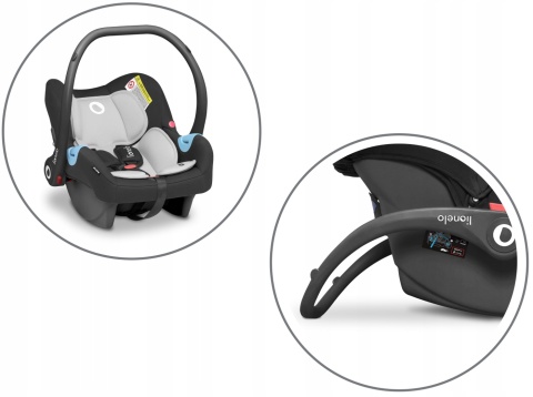 RIYA 3w1 Lionelo Wózek wielofunkcyjny z gondolą i fotelikiem 0-13 kg - Black Onyx