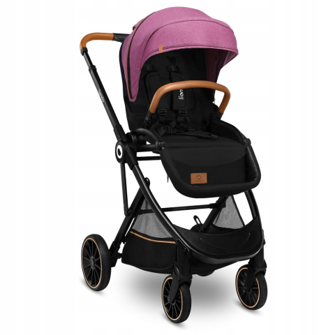 RIYA 3w1 Lionelo Wózek wielofunkcyjny z gondolą i fotelikiem 0-13 kg - Pink Violet