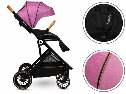 RIYA 3w1 Lionelo Wózek wielofunkcyjny z gondolą i fotelikiem 0-13 kg - Pink Violet