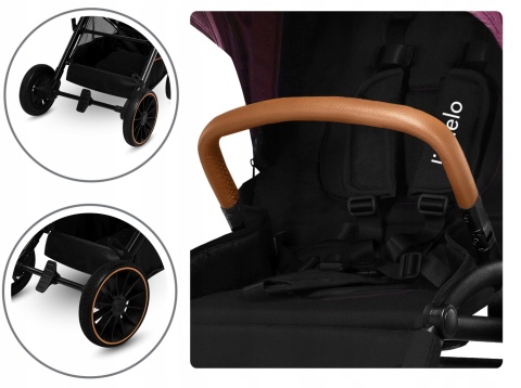 RIYA 3w1 Lionelo Wózek wielofunkcyjny z gondolą i fotelikiem 0-13 kg - Pink Violet