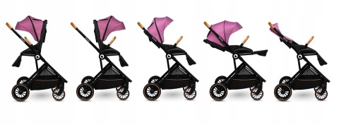RIYA 3w1 Lionelo Wózek wielofunkcyjny z gondolą i fotelikiem 0-13 kg - Pink Violet