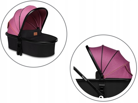 RIYA 3w1 Lionelo Wózek wielofunkcyjny z gondolą i fotelikiem 0-13 kg - Pink Violet