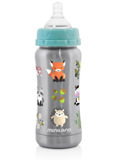 Miniland Butelka termiczna ze stali nierdzewnej ze smoczkiem 180ml 0+